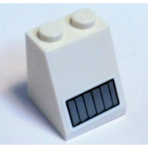 Деталь LEGO 3678bpb110 Slope 65 2 x 2 x 2 with Bottom Tube with Light Bluish Gray Vent Grille Pattern (Sticker) - Set 41346