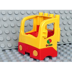 Duplo Cabin Truck Semi-Tractor Cab with Red Base and Octan Logo Pattern on Both Sides