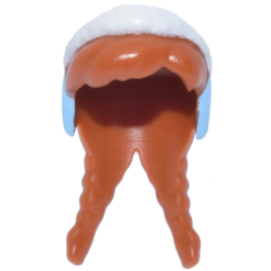 Mini Doll, Hair Friends Long with Braided Pigtails with Bright Light Blue Winter Hat with White Fur Trim Pattern Mini Doll, Hair Friends Long with Braided Pigtails with Bright Light Blue Winter Hat with White Fur Trim Pattern