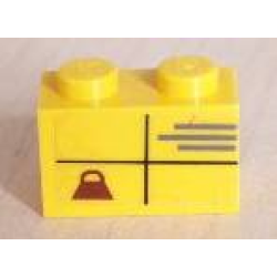 Brick 1 x 2 with Parcel with Weight Pattern (Sticker) - Set 2150