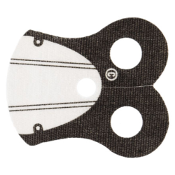 Minifigure Armor Pauldron Cloth with Black Neck and 4 Thin Black Stripes Pattern, Thick Border