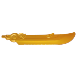 Large Figure Weapon, Blade Rounded Swirls and Spike with Axle - Pearl Gold