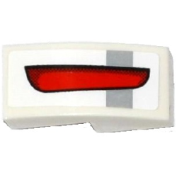 Slope, Curved 2 x 1 x 2/3 with Light Bluish Gray Stripe and Red Taillight Pattern Model Right Side (Sticker) - Set 75912 Slope, Curved 2 x 1 x 2/3 with Light Bluish Gray Stripe and Red Taillight Pattern Model Right Side (Sticker) - Set 75912