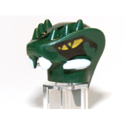 Minifigure, Head, Modified Snake with Horns and Black Scales Pattern (Lizaru)
