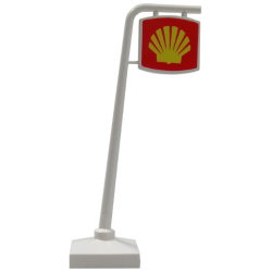 Road Sign Cantilever Curved with Shell Logo Pattern