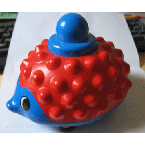 Деталь LEGO pri019c01 Primo Animal Hedgehog on Wheels, Red Spines