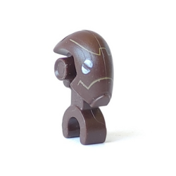 Minifigure, Head, Modified Mechanical with White Eyes and Dark Tan Lines Pattern (SW Commando Droid)