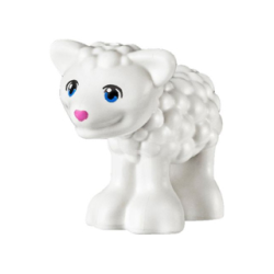 Lamb, Friends Style with Blue Eyes and Dark Pink Nose Pattern