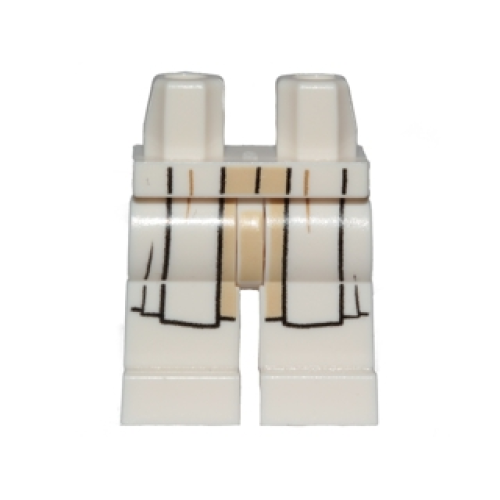 Деталь LEGO 970c00pb0763 Hips and Legs with White and Tan SW Jedi Robe Pattern