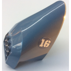 Aircraft Fuselage Aft Section Curved Bottom 6 x 10 with White '16' Pattern on Both Sides (Stickers) - Set 70629