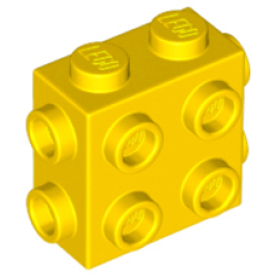 Brick, Modified 1 x 2 x 1 2/3 with Studs on Side and Ends - Yellow Brick, Modified 1 x 2 x 1 2/3 with Studs on Side and Ends - Yellow