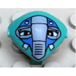 Minifigure, Head, Modified Martian with Clip with Eyes and Blue and Medium Blue Face Mask Pattern