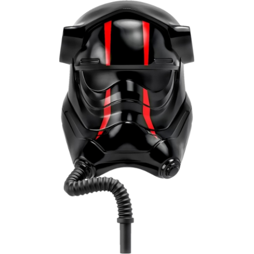 Деталь LEGO 35008 Large Figure Head Modified SW Elite TIE Fighter Pilot with Hose with Red Stripes Pattern