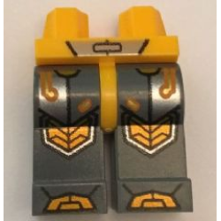 Hips and Dark Bluish Gray Legs with Bright Light Orange Armor, Circuitry and Hexagonal Knee Pads Pattern Hips and Dark Bluish Gray Legs with Bright Light Orange Armor, Circuitry and Hexagonal Knee Pads Pattern