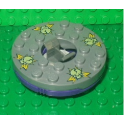 Turntable 6 x 6 x 1 1/3 Round Base with Flat Silver Top and Glow In Dark Skulls on Yellow Pattern (Ninjago Spinner) Turntable 6 x 6 x 1 1/3 Round Base with Flat Silver Top and Glow In Dark Skulls on Yellow Pattern (Ninjago Spinner)