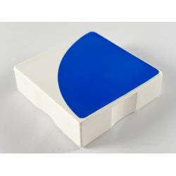 Duplo, Tile 2 x 2 with Shape Blue Quarter Circle Pattern