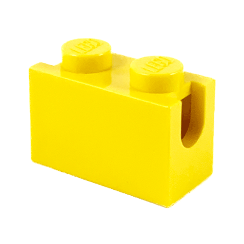 Деталь LEGO 3317 Brick, Modified 1 x 2 with Digger Bucket Arm Holder - Yellow