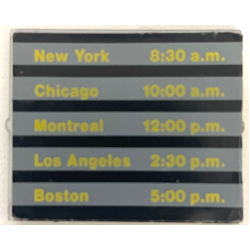 Glass for Window 1 x 4 x 3 with Train Schedule US Cities Pattern on Both Sides (Stickers) - Sets 4554 / 4558