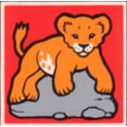 Duplo, Tile 2 x 2 x 1 with Lion Mosaic Picture 17 Pattern