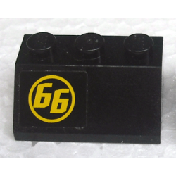 Slope 45 2 x 3 with Yellow '66' in Yellow Circle Pattern Left (Sticker) - Set 8161