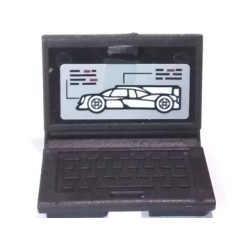 Minifigure, Utensil Computer Laptop with Race Car on Screen Pattern (Sticker) - Set 75887 Minifigure, Utensil Computer Laptop with Race Car on Screen Pattern (Sticker) - Set 75887