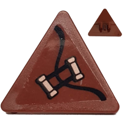 Road Sign 2 x 2 Triangle with Clip with Copper Handles Pattern Model Right Side (Sticker) - Set 70602 Road Sign 2 x 2 Triangle with Clip with Copper Handles Pattern Model Right Side (Sticker) - Set 70602