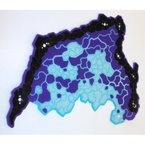 Деталь LEGO 70356pls01b Plastic Part for Set 70356 - Wing Right with Black Rock Limb and Dark Purple and Trans-Light Blue Electrified Membranes Pattern