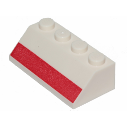 Slope 45 2 x 4 with Red Stripe Pattern Slope 45 2 x 4 with Red Stripe Pattern