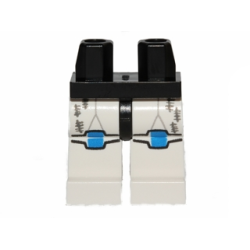 Hips and White Legs with Blue Knee Pads and Dark Bluish Gray Tally Marks Pattern