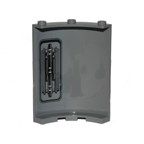 Деталь LEGO 30562pb058R Cylinder Quarter 4 x 4 x 6 with SW Pipes and Wall Ornament Pattern on Inside Model Right Side (Sticker) - Set 75216