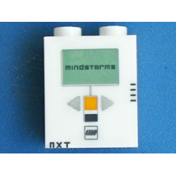 Brick 1 x 2 x 2 with Inside Axle Holder with Mindstorms NXT Pattern