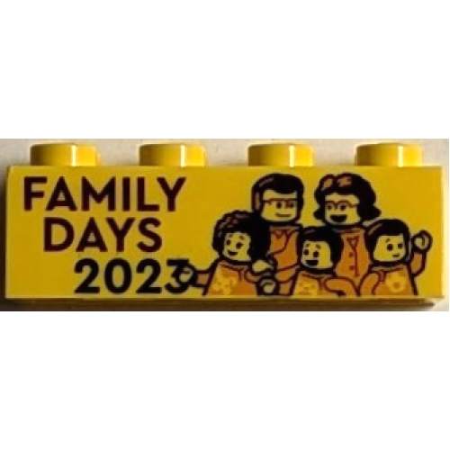 Деталь LEGO 3001pb201 Brick 2 x 4 with 'FAMILY DAYS 2023' Pattern