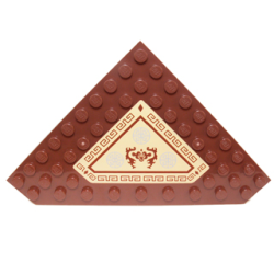 Wedge, Plate 10 x 10 Cut Corner with no Studs in Center with Carpet with Asian Symbols and Geometric Border Pattern (Sticker) - Set 70751 Wedge, Plate 10 x 10 Cut Corner with no Studs in Center with Carpet with Asian Symbols and Geometric Border Pattern (Sticker) - Set 70751