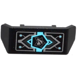 Vehicle, Spoiler with Bar Handle with Silver and Medium Azure Circuitry, Ultra Agents Logo Vertical Pattern (Sticker) - Set 70161 Vehicle, Spoiler with Bar Handle with Silver and Medium Azure Circuitry, Ultra Agents Logo Vertical Pattern (Sticker) - Set 70161