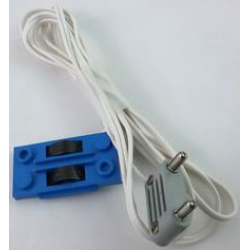 Electric, Train Track Contact Base with Wire (97cm) with Light Gray Electric, Connector, 2-Way Male Rounded Wide Long with Cross-Cut Pins (2913 / bb0093bc01)