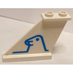Tail 4 x 1 x 3 with Blue Silja Line Seal Logo Pattern Model Left Side (Sticker) - Set 1998