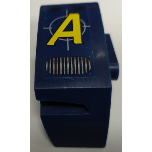 Деталь LEGO 61070pb005 Technic, Panel Car Mudguard Right with Yellow Letter A Agents Logo, Air Vent Pattern (Sticker) - Set 8636