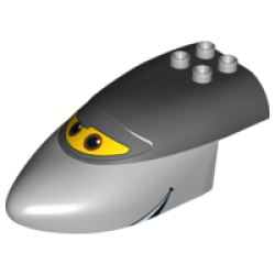 Duplo Airplane Disney Cars Siddeley Fuselage Forward with Black Top with Brown Eyes on Yellow Window Pattern Duplo Airplane Disney Cars Siddeley Fuselage Forward with Black Top with Brown Eyes on Yellow Window Pattern