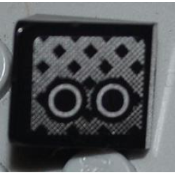 Slope 30 1 x 1 x 2/3 with Grille and 2 Black and White Circles Pattern Model Right Side (Sticker) - Set 8186