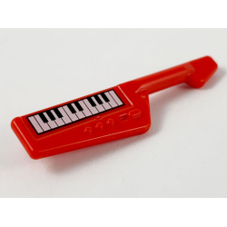 Minifigure, Utensil Musical Instrument, Keytar with Black and White Keyboard Pattern (Keys Facing Away from Player)