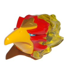 Large Figure Head Modified Chima Phoenix with Red Face and Bright Light Orange Beak Pattern
