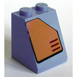 Slope 65 2 x 2 x 2 with Bottom Tube with Orange Panel with Cut Top Right Corner Pattern (Sticker) - Set 7708