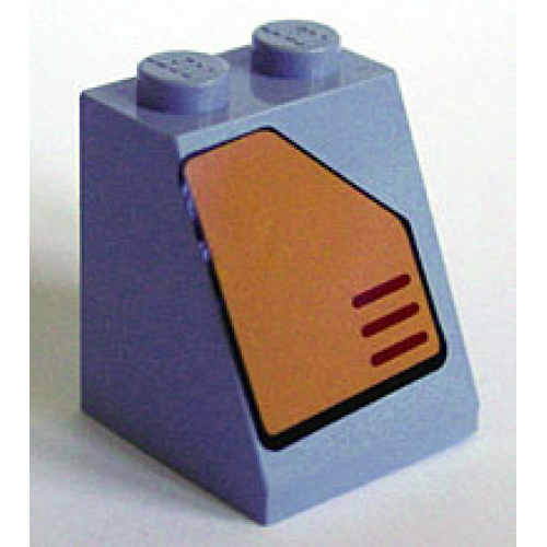 Деталь LEGO 3678bpb008 Slope 65 2 x 2 x 2 with Bottom Tube with Orange Panel with Cut Top Right Corner Pattern (Sticker) - Set 7708