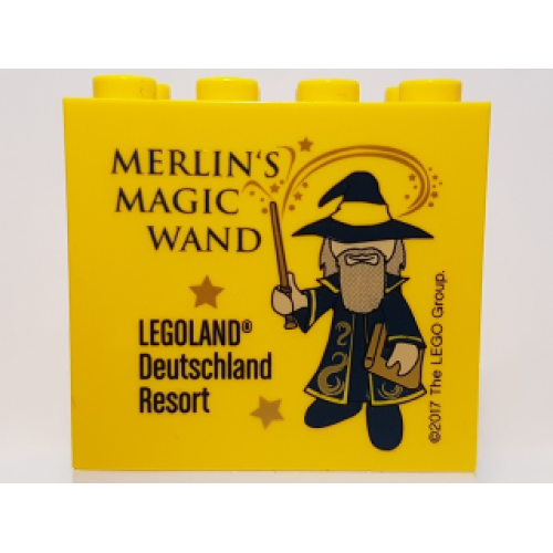 Деталь LEGO 30144pb221 Brick 2 x 4 x 3 with Merlin's Magic Wand Legoland Deutschland Resort Pattern