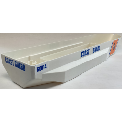 Boat, Hull Unitary 51 x 12 x 6 with Side Bulges, Base with Coast Guard Pattern on Both Sides (Stickers) - Set 60014