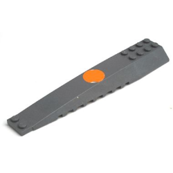 Wedge 16 x 4 Triple Curved with Reinforcements with Worn Orange Circle Pattern (Sticker) - Set 6208 Wedge 16 x 4 Triple Curved with Reinforcements with Worn Orange Circle Pattern (Sticker) - Set 6208