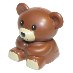 Duplo Teddy Bear with Tan Mouth and Feet Pattern Duplo Teddy Bear with Tan Mouth and Feet Pattern