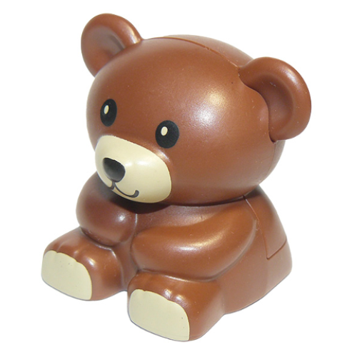 Деталь LEGO 11382c01pb02 Duplo Teddy Bear with Tan Mouth and Feet Pattern