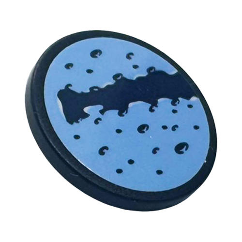 Деталь LEGO 30261pb062 Road Sign 2 x 2 Round with Clip with Bright Light Blue Planet Pattern (Sticker) - Set 41713