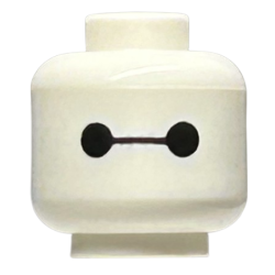 Minifigure, Head Alien with Black Eyes and Connecting Line Pattern (Baymax)